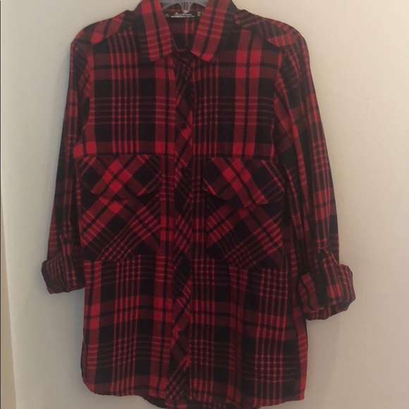 Flannel shirt with roll tab sleeves - Picture 4 of 4